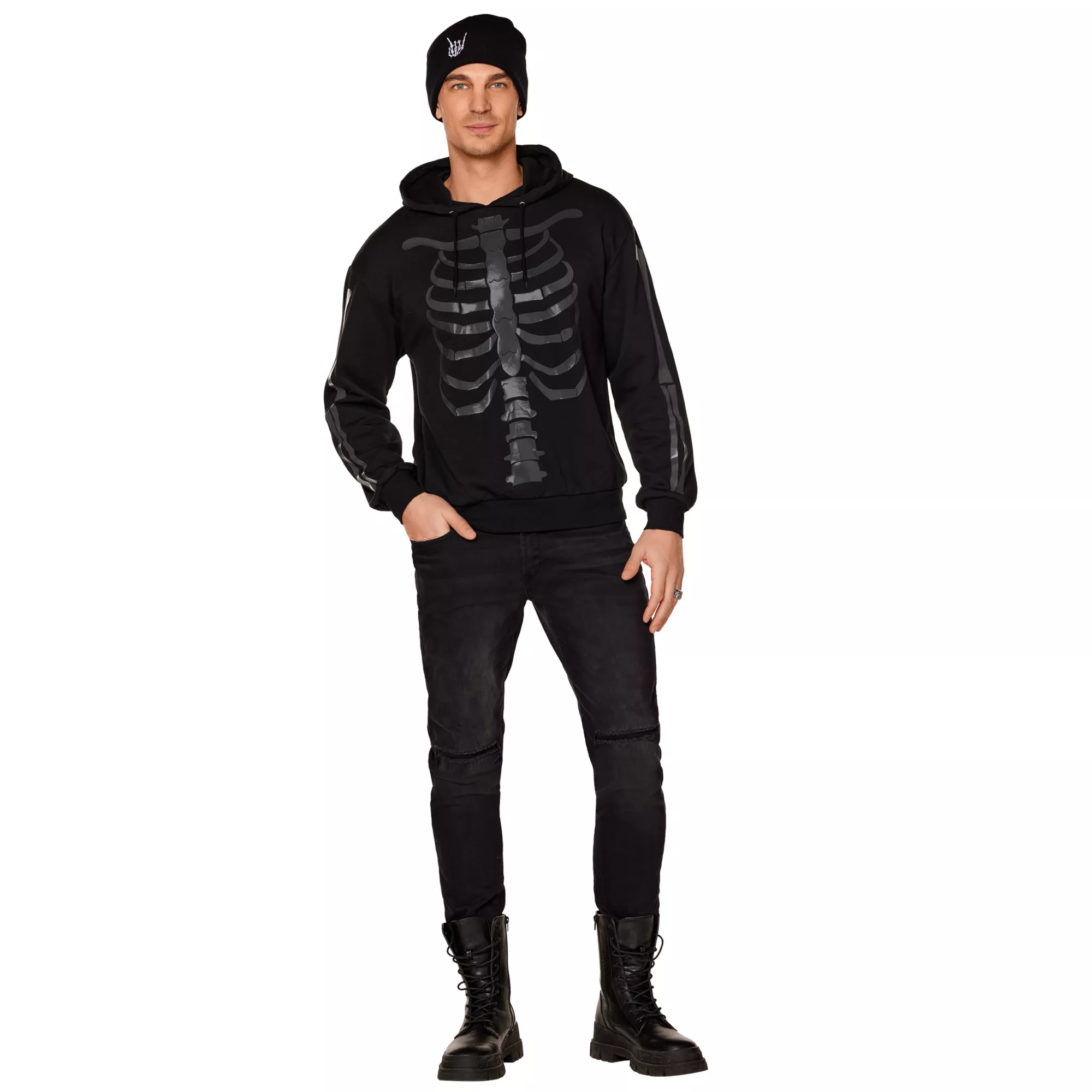 Adult Black Skeleton Hoodie at Spencer's