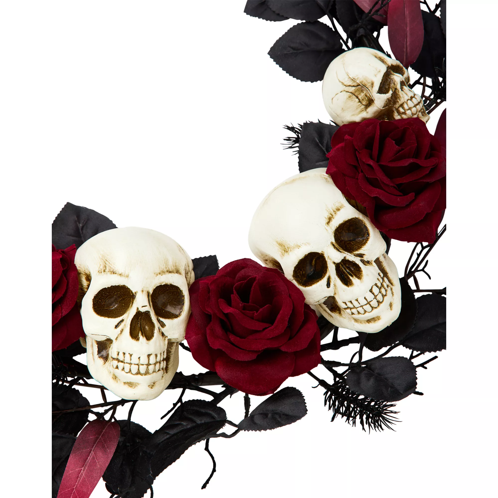 Gothic Noir Skull Wreath at Spencer's
