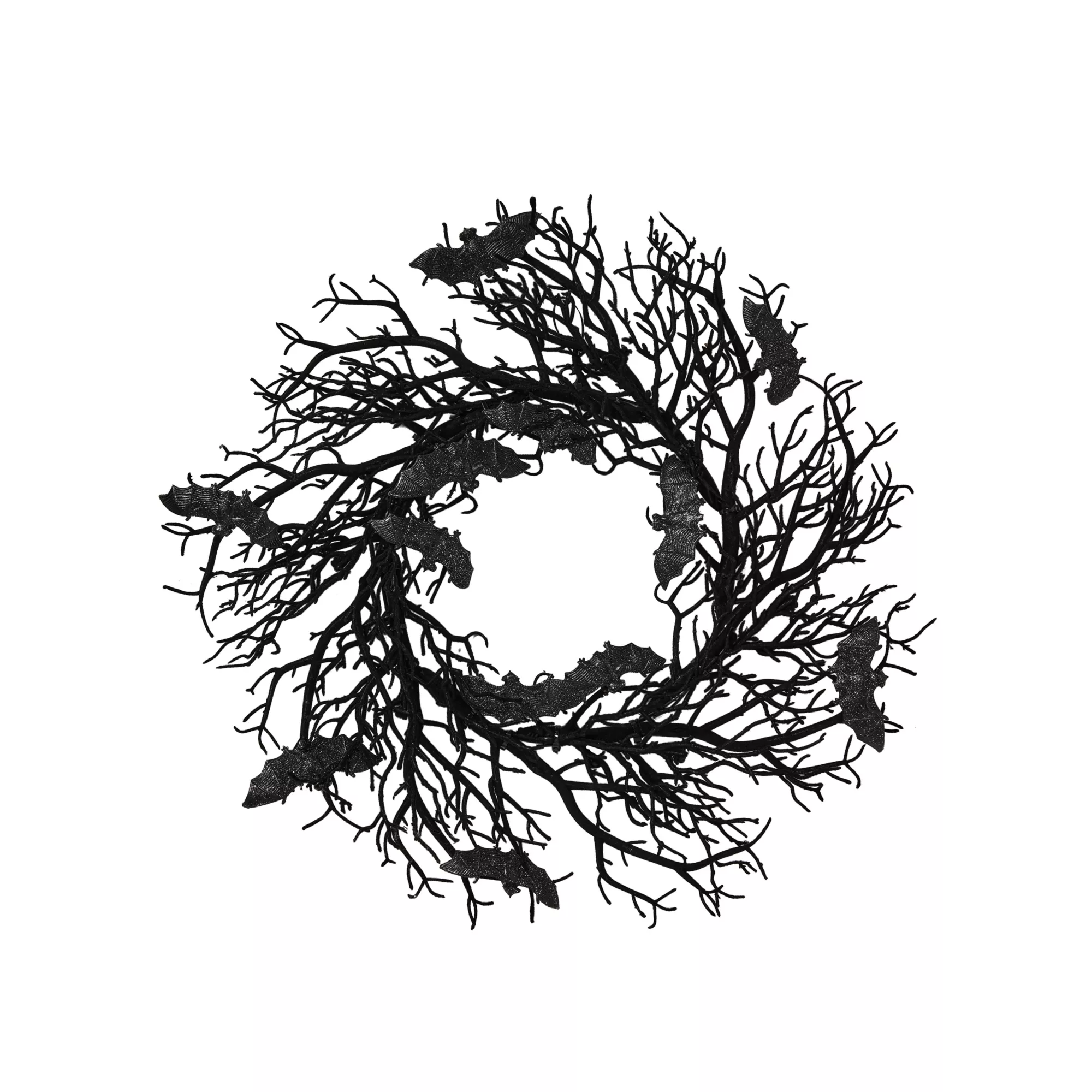 Gothic Black Bat Wreath at Spencer's