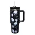 Skull Portable Travel Tumbler with Straw - 40 oz. at Spencer's
