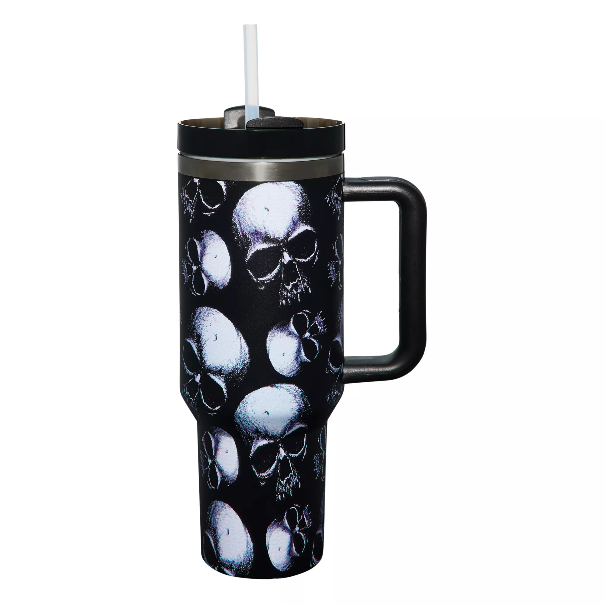 Skull Portable Travel Tumbler with Straw - 40 oz. at Spencer's