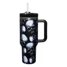 Skull Portable Travel Tumbler with Straw - 40 oz. at Spencer's
