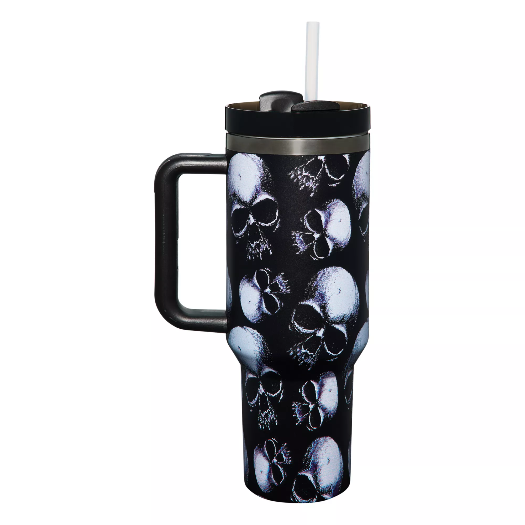 Skull Portable Travel Tumbler with Straw - 40 oz. at Spencer's