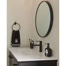 Black and White Ghost Face Hand Towel at Spencer's