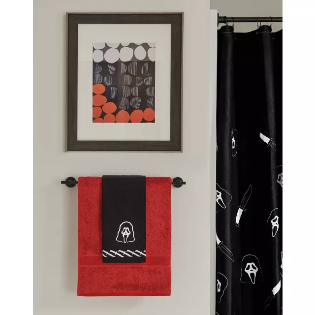 Black and White Ghost Face Hand Towel at Spencer's