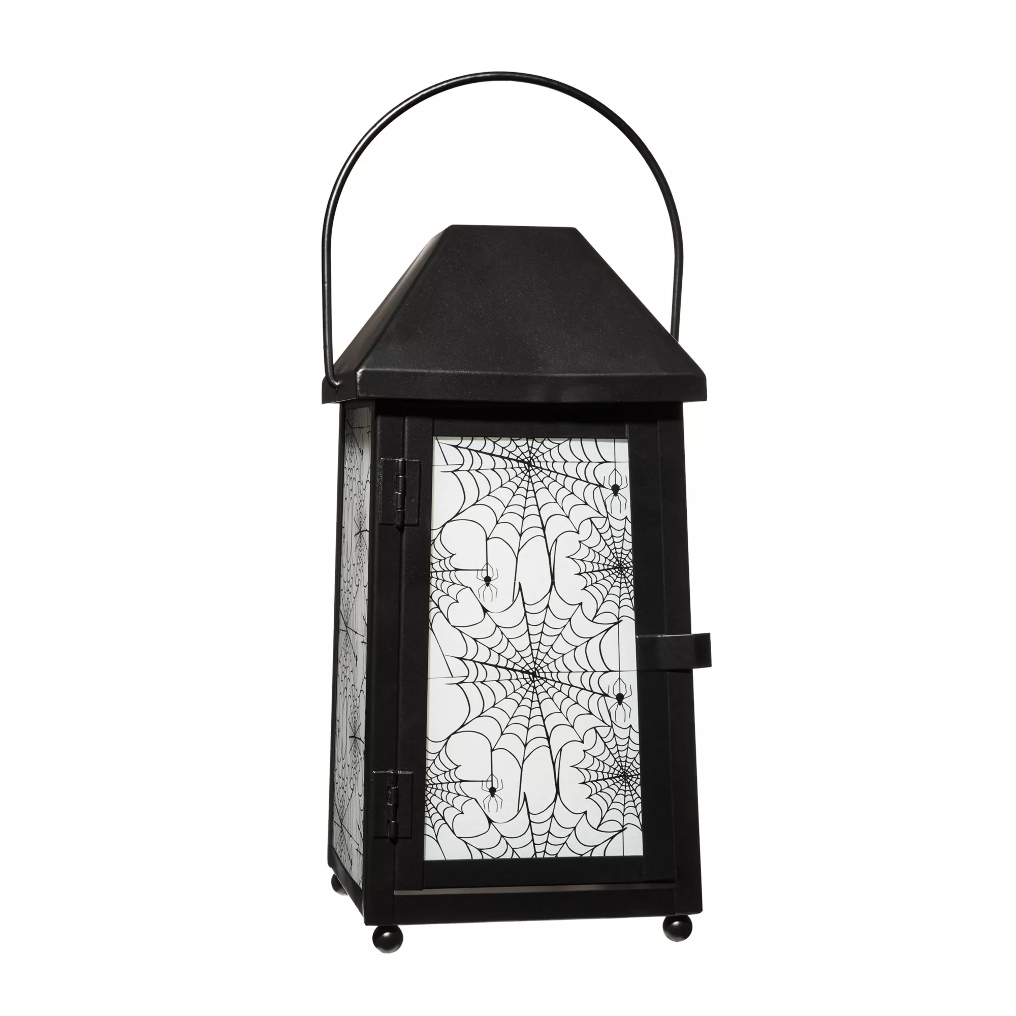 White Glass Spider Web Lantern at Spencer's