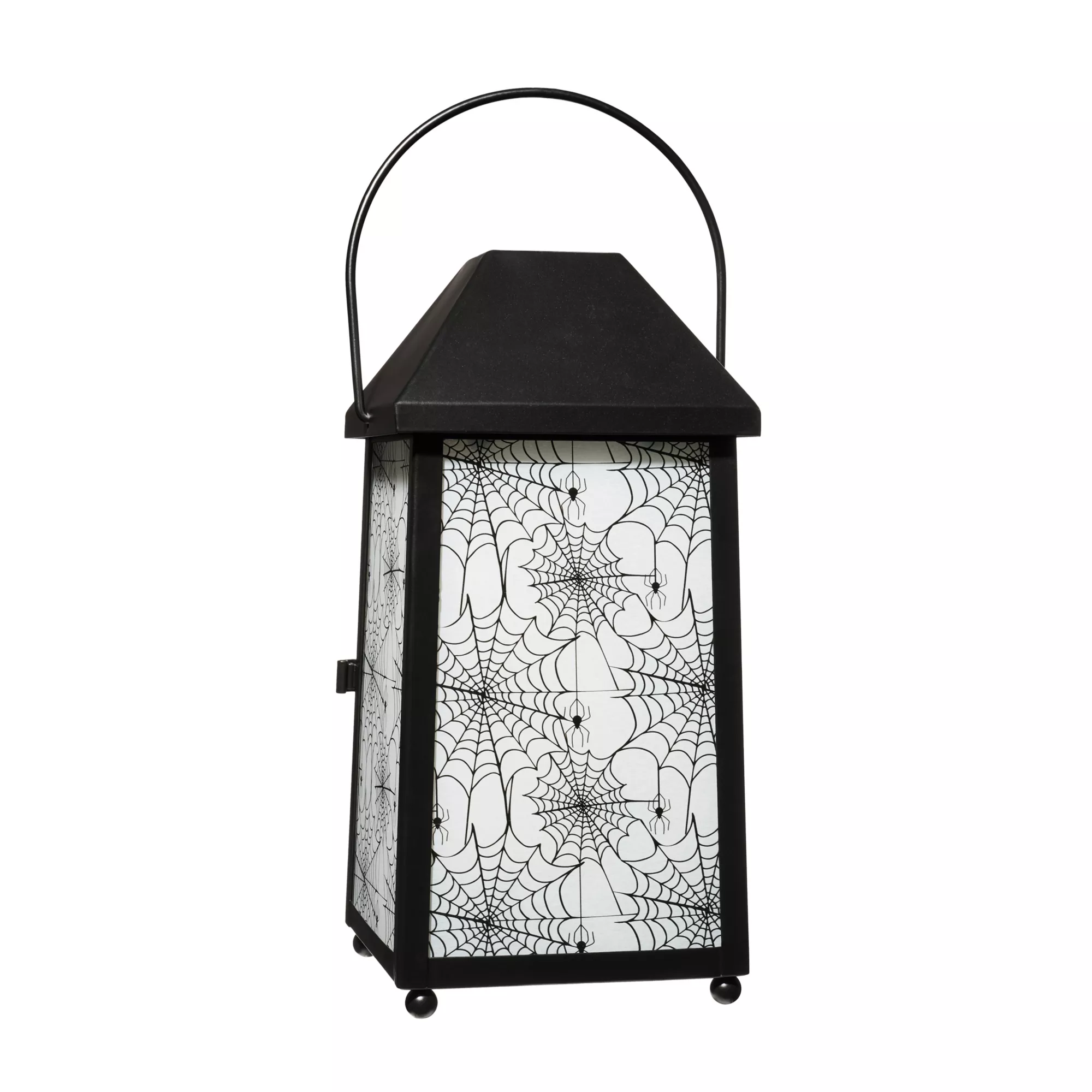 White Glass Spider Web Lantern at Spencer's