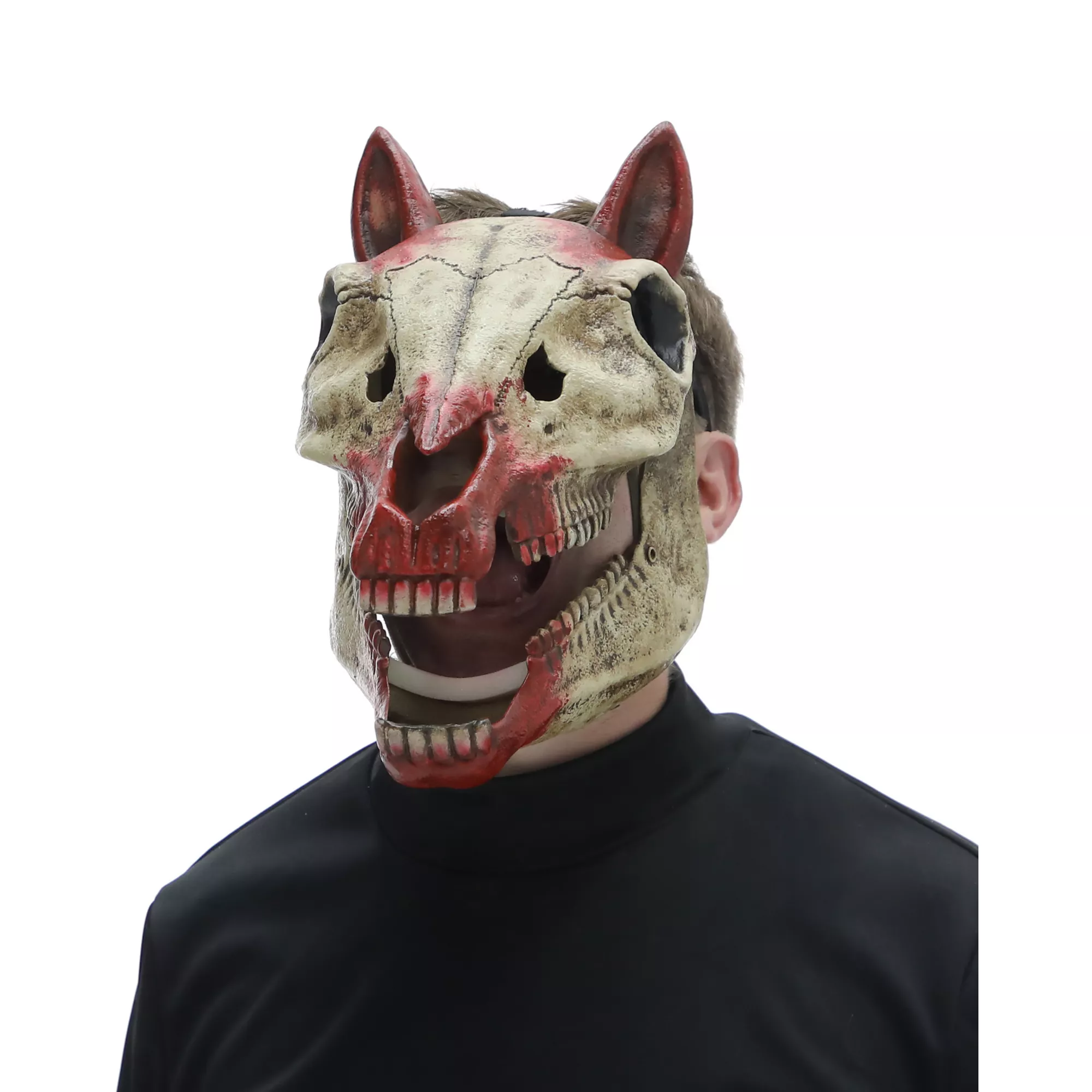 Bloody Skeletal Horse Half Mask at Spencer's
