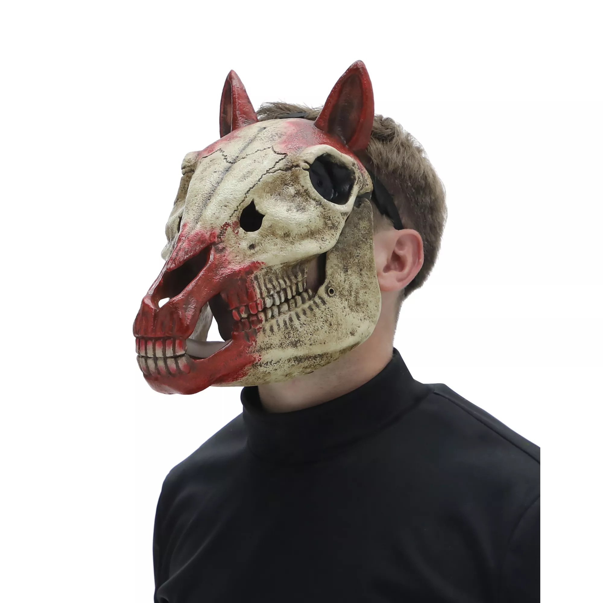 Bloody Skeletal Horse Half Mask at Spencer's