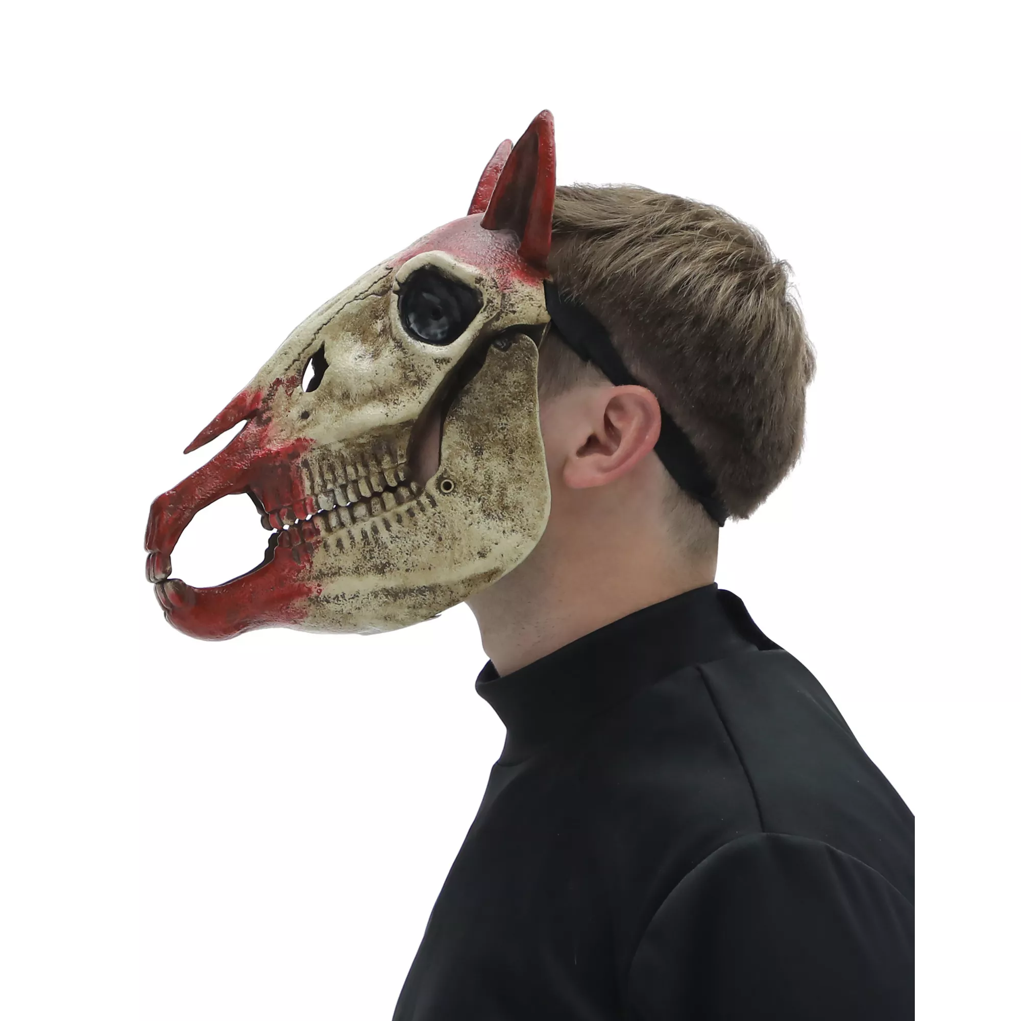 Bloody Skeletal Horse Half Mask at Spencer's