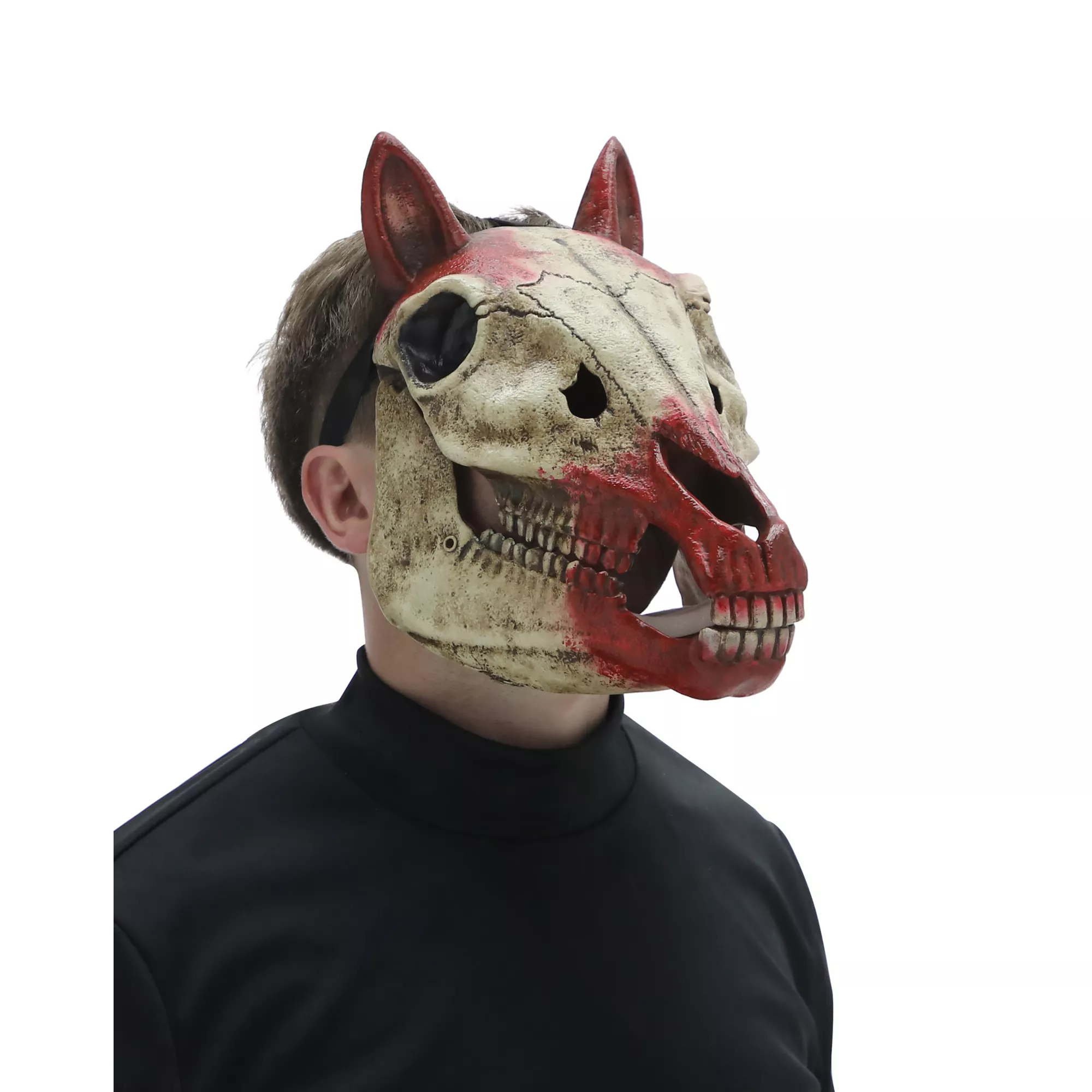 Bloody Skeletal Horse Half Mask at Spencer's