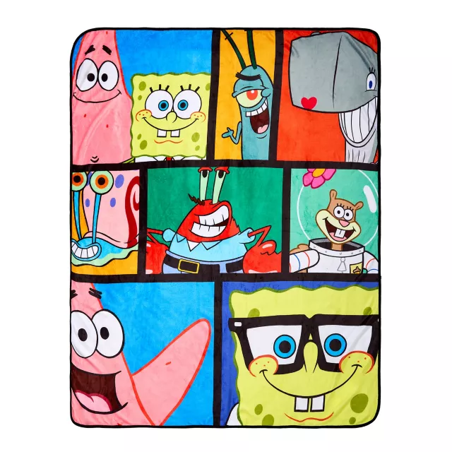 SpongeBob SquarePants Characters Grid Fleece Blanket Spirithalloween