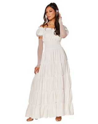 Adult White Peasant Dress - Spirithalloween.com