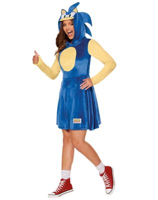 Adult Sonic Dress Costume, Blue, x Large - Spirit Halloween