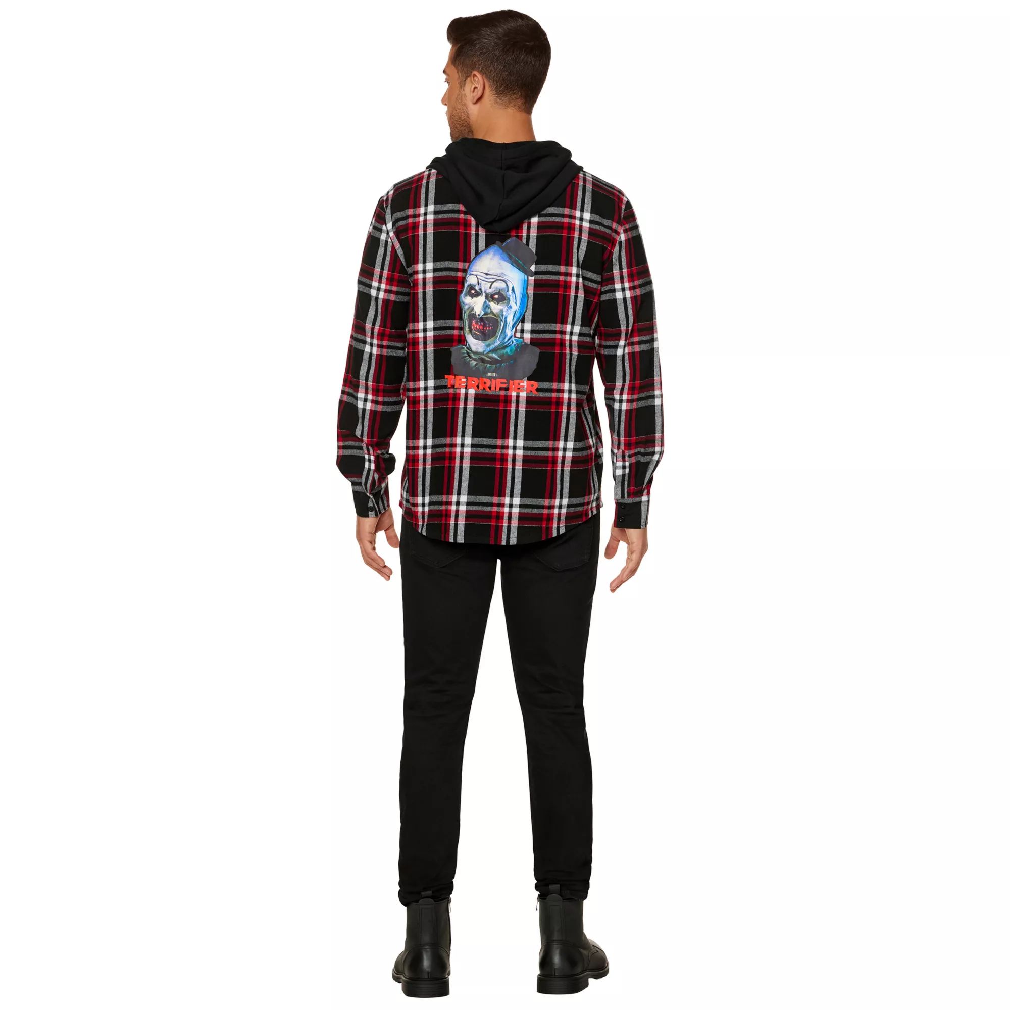Adult Art the Clown Hooded Flannel - Terrifier at Spencer's
