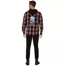 Adult Art the Clown Hooded Flannel - Terrifier at Spencer's