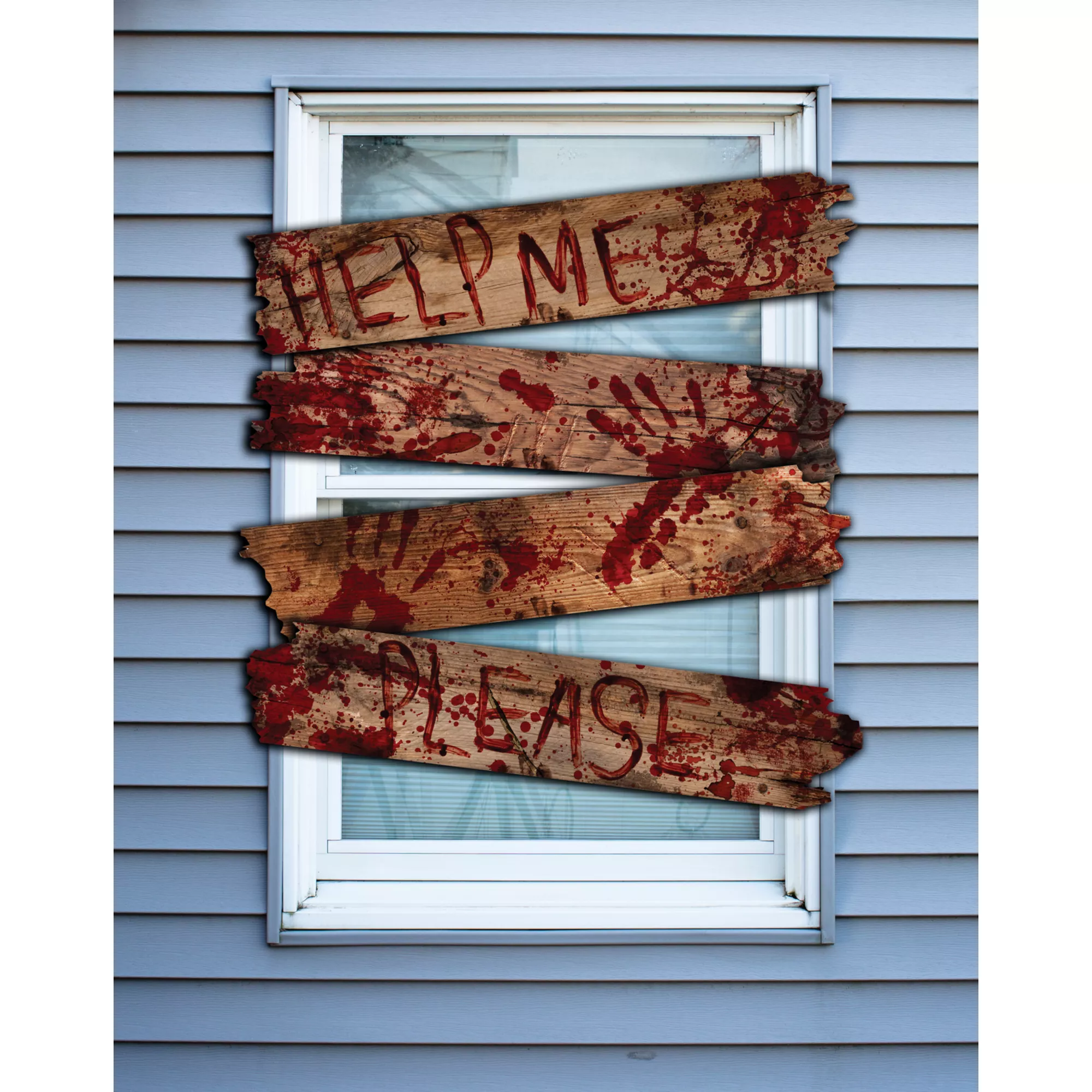 Bloody Phrase Haunted Window Boards at Spirit Halloween