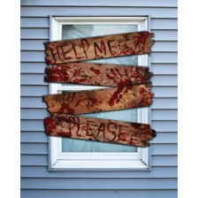 Bloody Phrase Haunted Window Boards at Spirit Halloween