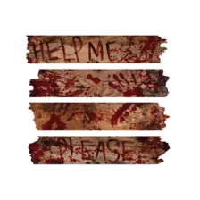 Bloody Phrase Haunted Window Boards at Spirit Halloween