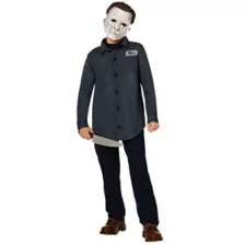 Kids Michael Myers Work Shirt and Mask Costume Kit - Halloween at Spirit Halloween