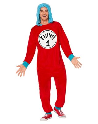 Adult Thing 1 and Thing 2 Jumpsuit Costume - Dr. Seuss, Red, Large/X-Large - Spirit Halloween