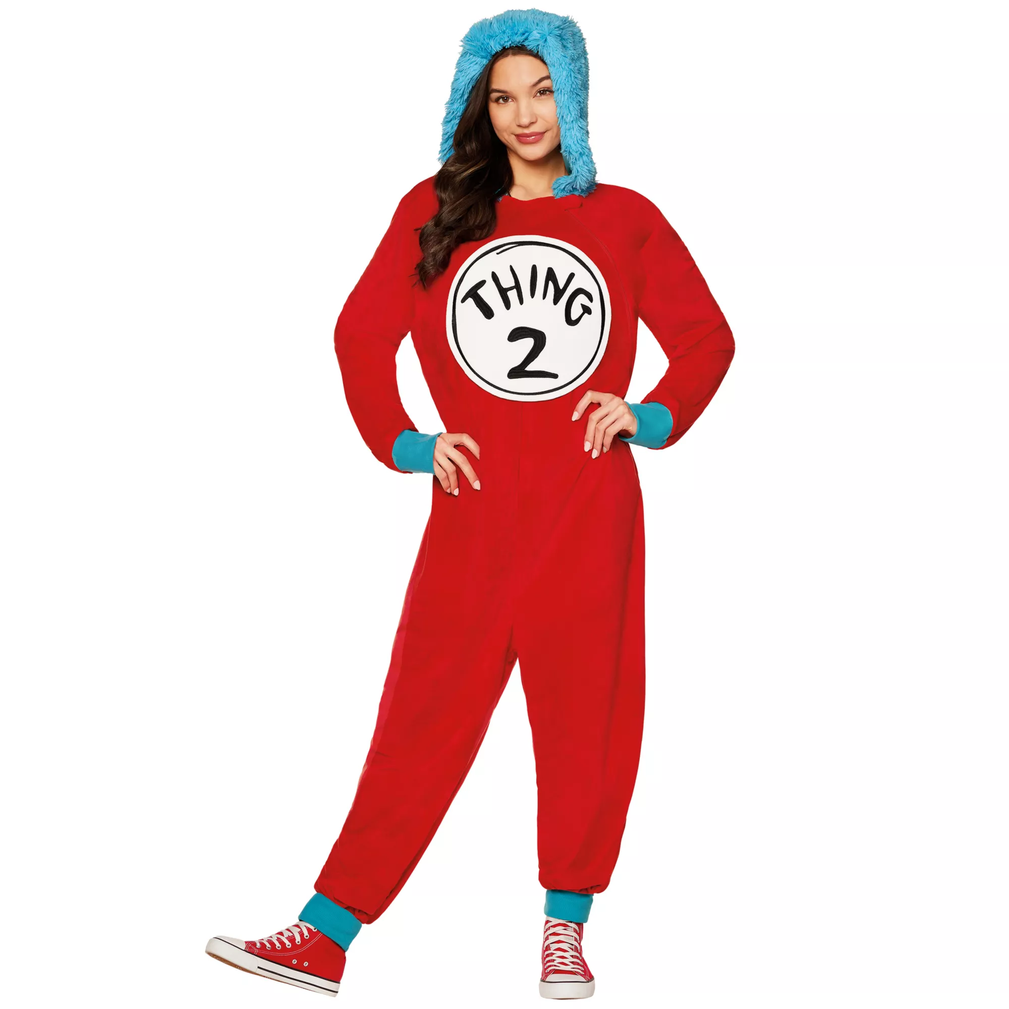 Adult Thing 1 and Thing 2 Jumpsuit Costume - Dr. Seuss at Spirit Halloween