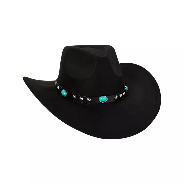 Black Western Turquoise Cowboy Hat