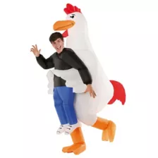 Adult Inflatable Chicken Abduction Costume at Spencer's