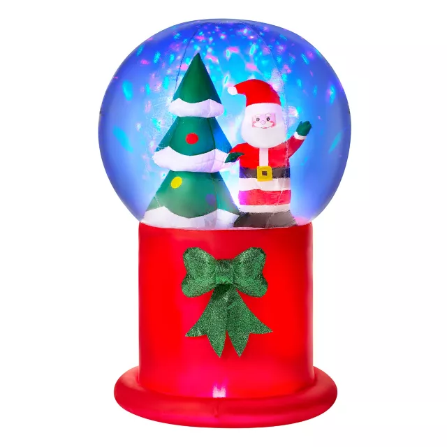 6 Ft Light-Up Santa Snow Globe Inflatable Decoration at Spirit Halloween