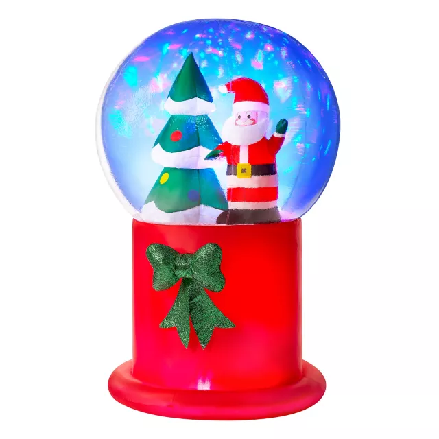 6 Ft Light-Up Santa Snow Globe Inflatable Decoration at Spirit Halloween