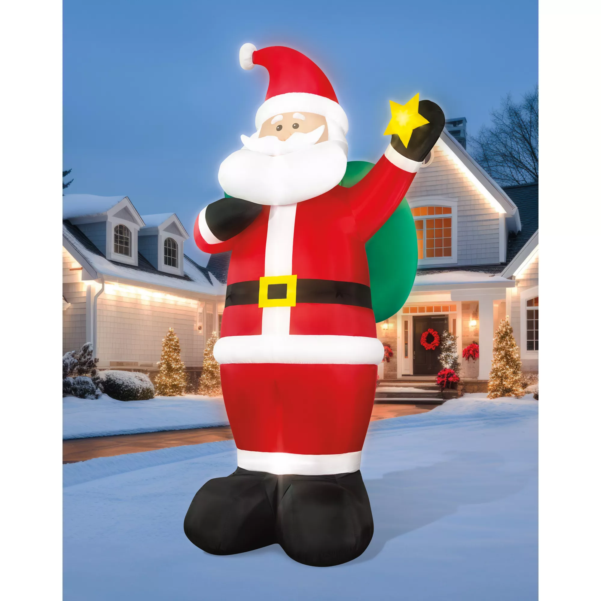 20 Ft Light-Up Animated Santa Inflatable Decoration at Spirit Halloween