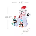 6 Ft 11 In Light-Up Animated Polar Bear with Penguins Inflatable Decoration at Spirit Halloween