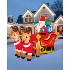5 Ft Light-Up Santa Sleigh Inflatable Decoration at Spirit Halloween