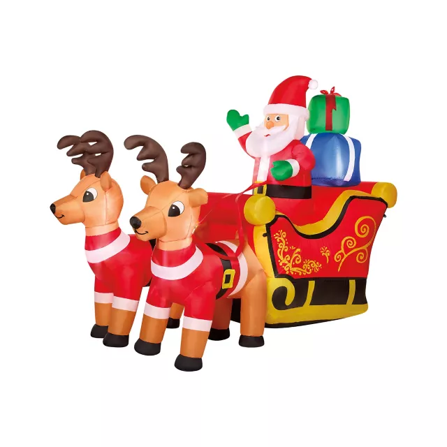 5 Ft Light-Up Santa Sleigh Inflatable Decoration at Spirit Halloween