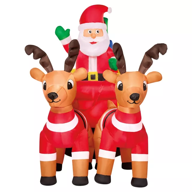 5 Ft Light-Up Santa Sleigh Inflatable Decoration at Spirit Halloween