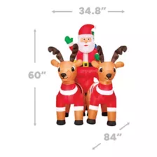 5 Ft Light-Up Santa Sleigh Inflatable Decoration at Spirit Halloween