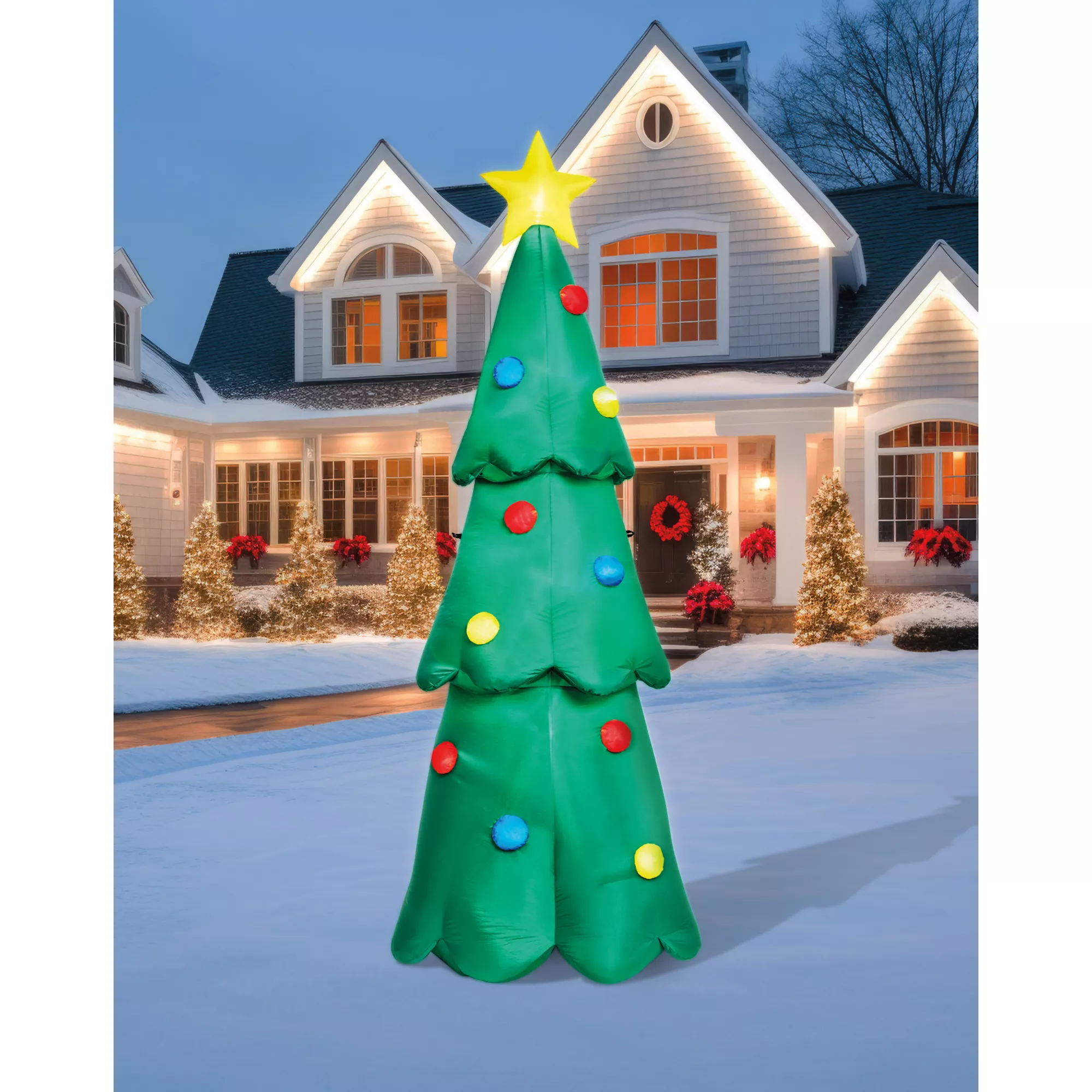 8 Ft Light-Up Twinkle Christmas Tree Inflatable Decoration at Spencer's