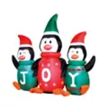 5 Ft 6 In Light-Up Musical Penguin Trio Inflatable Decoration at Spencer's