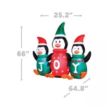 5 Ft 6 In Light-Up Musical Penguin Trio Inflatable Decoration at Spencer's