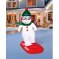 4 Ft Snowboarding Snowman Inflatable Decoration at Spencer's