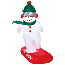 4 Ft Snowboarding Snowman Inflatable Decoration at Spencer's
