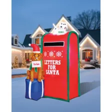 5 Ft 11 In Light-Up Santa Paws Mailbox Inflatable Decoration at Spencer's