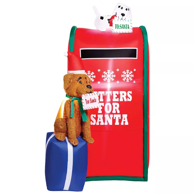 5 Ft 11 In Light-Up Santa Paws Mailbox Inflatable Decoration at Spencer's