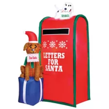 5 Ft 11 In Light-Up Santa Paws Mailbox Inflatable Decoration at Spencer's