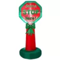 4 Ft Light-Up Santa Stop Sign Inflatable Decoration at Spirit Halloween