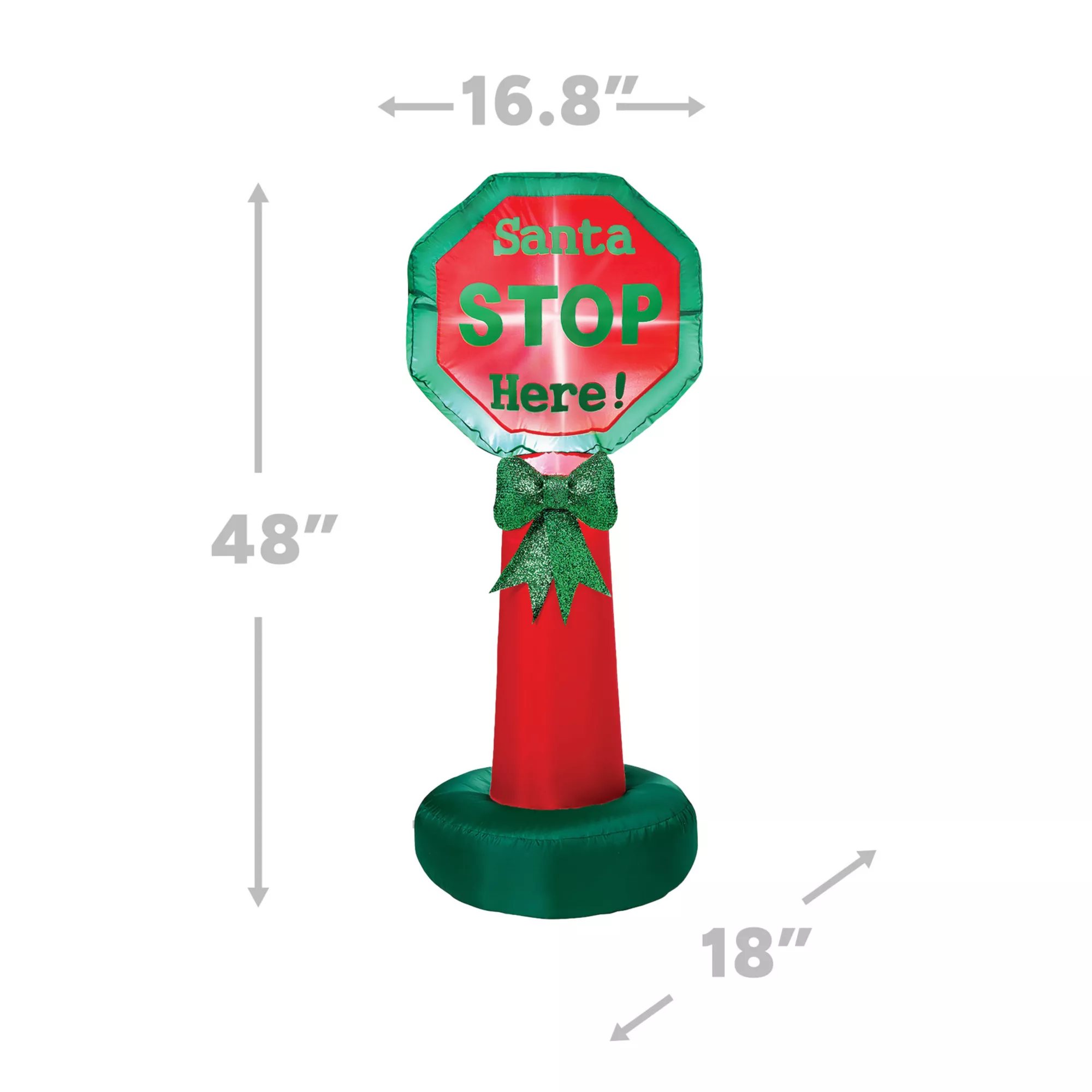 4 Ft Light-Up Santa Stop Sign Inflatable Decoration at Spirit Halloween