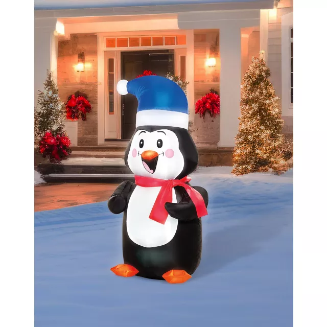2 Ft Light-Up Penguin Mini Inflatable Decoration at Spirit Halloween