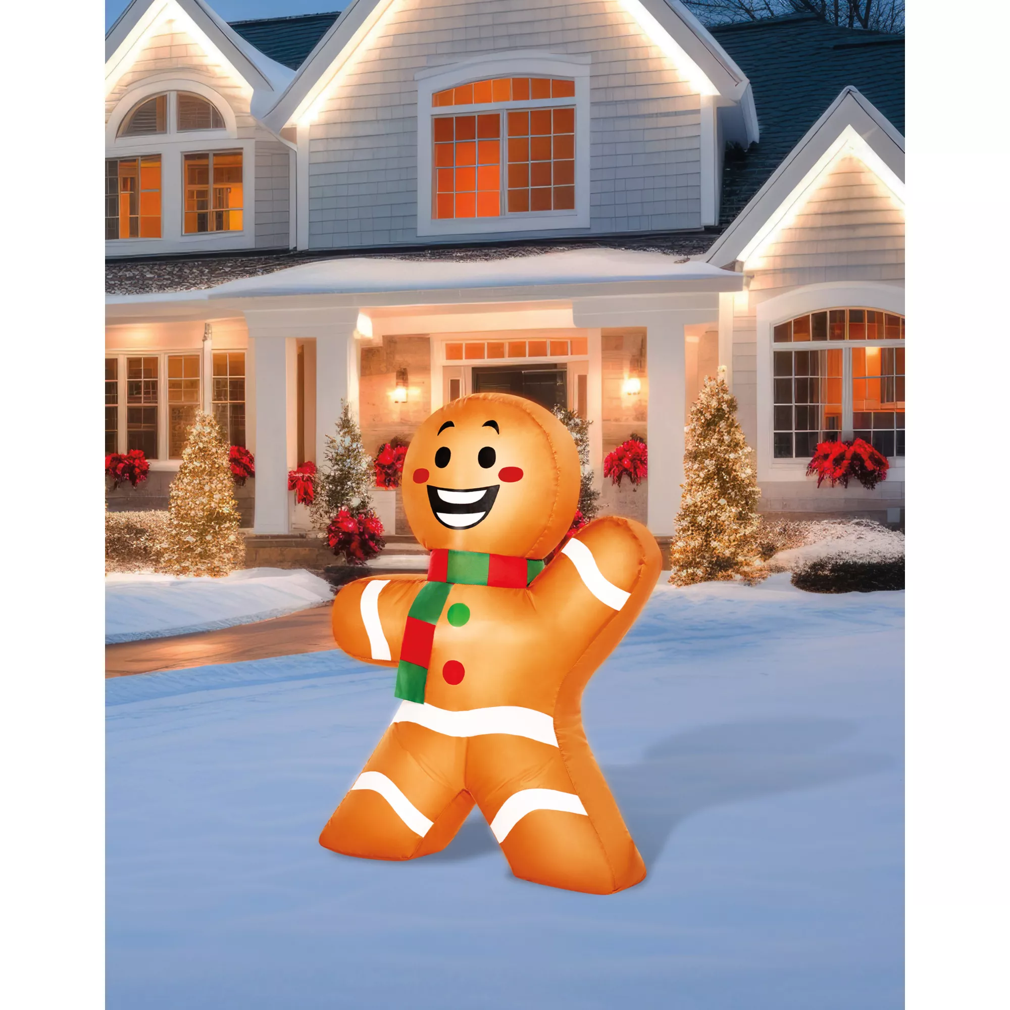 2 Ft Light-Up Gingerbread Man Mini Inflatable Decoration at Spirit Halloween