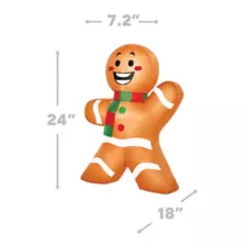 2 Ft Light-Up Gingerbread Man Mini Inflatable Decoration at Spirit Halloween