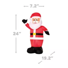 2 Ft Light-Up Santa Mini Inflatable Decoration at Spirit Halloween